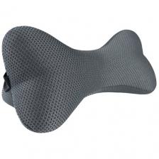 Автоподушка ортопедическая на подголовник BIO-TEXTILES Кость Эльба 30*15*15 чёрная с лузгой гречихи в машину в авто под шею