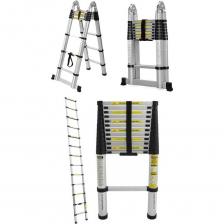 Стальная телескопическая двухсторонняя лестница Алюмет STD 2.2