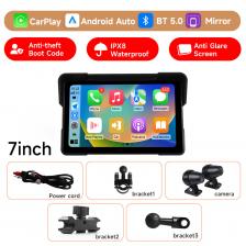 Мультимедийный плеер для мотоцикла 5/6/7 дюймов, беспроводной CarPlay, Android Auto, GPS-навигатор, IP67, водонепроницаемый сенсорный экран BT 2024