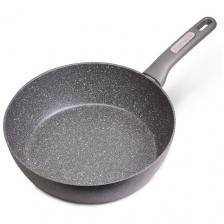Сотейник 28 см. из литого алюминия Kamille KM-4295GR с мраморным покрытием (28 см. / серый)