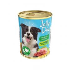 Зоогурман Jolly Dog влажный корм для собак, фарш из индейки с уткой, в консервах - 350 г повседневный эконом для взрослых с уткой для всех пород консервы (в железной банке) Российский корм 1 уп. х 9 шт. х 3.15 кг