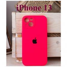 Чехол ЭКОLАЙН, для iPhone 13, силикон/ABS-пластик, защита камеры, soft touch, цвет розовый