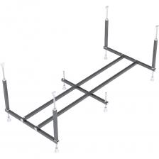 Каркас: сборно-разборная конструкция, стальной с порошковой (молотковой) покраской, с шестью регулируемыми ножками. Поставляется в комплекте с крепежом. Выдерживает нагрузку до 800 кг.