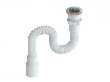 Сифон для раковины РМС 0.8 гофрированный универсальный белый
