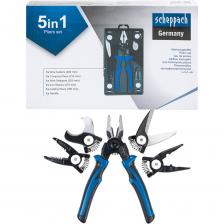 Многофункциональные плоскогубцы Scheppach со сменными головками — это идеальный инструмент для любителей домашнего ремонта и профессиональных строителей. Изготовленные из высокоуглеродистой стали, они обеспечивают высокую прочность и долговечность. Смена головок осуществляется быстро и легко, что делает их удобными в использовании.Универсальность: Набор "пять в одном" включает в себя самые необходимые насадки и принадлежности.Прочные материалы: Высокоуглеродистая сталь гарантирует долговечность инструмента.Комфорт в использовании: Пластиковая ручка с резиновым покрытием обеспечивает надежное сцепление.Основные характеристики:Материал: Высокоуглеродистая стальСмена головок: Быстрая и легкаяУпаковка: Прочный пластиковый кейсКомплектация:Ножницы по металлу прямого реза — для точного реза металла.Обжимные плоскогубцы — для крепления различных элементов.Пассатижи для обжима — для надежного соединения проводов.Стриппер — устройство для зачистки проводов и снятия изоляции.Ножницы для кабеля — для обрезки различных проводов.Все сменные головки упакованы в прочный пластиковый кейс, что обеспечивает удобное хранение и транспортировку.Многофункциональные плоскогубцы Scheppach — ваш надежный помощник в любых ремонтных задачах!