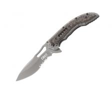 Складной нож CRKT Fossil™ Compact WITH VEFF SERRATIONS™, сталь 8Cr13MoV, рукоять нержавеющая сталь, накладки G-10