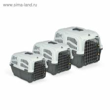 Переноска MPS SKUDO 1, 48x31.5x31 см, с металлической дверцей и замком, серая