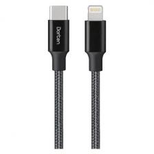 Кабель Dorten USB-C to Lightning 27W/3A PD Metallic Series 2м Black