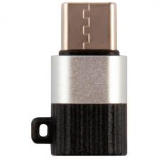 Адаптер-переходник Red Line Jumper MicroUSB - Type-C, до 3 А, черно-серебристый (УТ000030905)