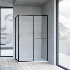 Душевой уголок Vincea Slim Soft VSR-1SS9015CLB 150x90, профиль черный, стекло прозрачное