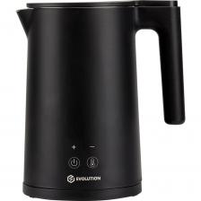 В Электрическом чайнике EVOLUTION KP17222 LED можно установить подогрев до нужной температуры в диапазоне от 40°C до 100°C с шагом 1 °C или 5 °C . Когда вода достигнет выбранного уровня температуры, чайник можно перевести в режим поддержания до 4 часов. Интеллектуальная панель управления встроена в базу чайника. Текущая температура воды отображается на дисплее в режиме реального времени. Все чайники EVOLUTION оснащены британскими контроллерами Strix – это один из самых чувствительный и надежных контроллеров температуры. Чайник обладает изолирующей системой тепла, предотвращающей нагревание внешней стороны чайника , а внутри сохраняется тепло. Внутренняя колба выполнена из нержавеющей стали SUS304 — оптимальной для работы с водой, без постороннего запаха и примесей. Утолщенное дно предотвращает накопление накипи. Внешний корпус изготовлен из безопасного, ударопрочного ABS-пластика Чайник безопасен в использовании и оснащен защитой от включения без воды, которая автоматически выключает прибор в случае ,если он был включен без воды в чайнике. Кроме того устройство имеет блокировку от случайных нажатий.