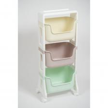 Напольная трехярусная этажерка Этажерка Violet Junior напольная, 3-х ярусная, на колесах, микс 771300