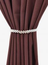 Подхват для штор «Кирпичики», жемчуг на резинке, 2.2x7.5 см, 2x45 см, цвет белый, золотой