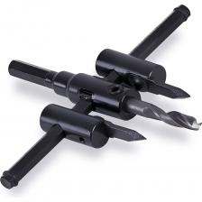 Для высверливания отверстий диаметром 30-120 мм, на глубину до 30 мм в дереве, фанере, ДСП, ДВП, ламинате, гипсокартоне и др., без перестановки инструмента. Диаметр хвостика 10мм. В комплект дополнительно входят: Спиральное направляющее сверло Ключ-шестигранник 6мм