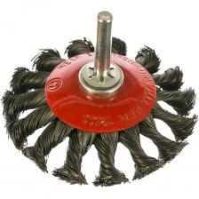 Вогнутая щетка для дрели Щётка вогнутая, витая проволока №103 (75 мм; хвостовик 6 мм) для дрели АТАКА 22392