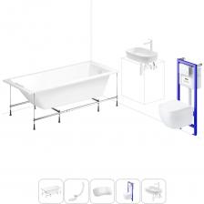 Комплексное предложение для обустройства ванной комнаты. Каждый элемент набора продуман и отвечает лучшим сантехническим решениям для ежедневного комфорта, максимальной гигиены и гарантирует надежный и безопасный монтаж. ВАННА ИЗ ЛИТЬЕВОГО АКРИЛА ОТ LAVINIA BOHO Акриловая ванна One производится в размерах от 140*70 до 180*80 см. Изделие монтируют к стене или встраивают в нишу. Плавное увеличение чаши ближе к изголовью и удобная пологая спинка позволяют максимально комфортно расположиться в купели. Широкие бортики ванны — идеальное место для часто используемых предметов гигиены. Усиленный армированный корпус отлично сохраняет форму и не деформируется при нагрузках и наполнении чаши горячей водой. ПРОЧНЫЙ КАРКАС ИЗ СТАЛИ Ванна монтируется на усиленный стальной каркас и стабилизируется креплениями к стене. Конструкция надежно фиксирует чашу и равномерно распределяет динамическую нагрузку до 500 кг. Регулировка опор по высоте нивелирует перепады уровня пола на различных поверхностях. СИФОН С ПОВЫШЕННОЙ ФУНКЦИОНАЛЬНОСТЬЮ Автоматический слив-перелив Useful Extras от Wellsee с донным клапаном click-clack и съемной накладкой на перелив изготовлен из полипропилена повышенной прочности. Накладка на перелив и крышка донного клапана выполнены из латуни. Функция верхней очистки позволяет с легкостью устранять возможные засоры, а плоский гидрозатвор служит барьером для неприятных канализационных газов и занимает минимум места под ванной. ПОДГОЛОВНИК НА САМОКЛЕЯЩЕЙСЯ ЛЕНТЕ Подголовник на ванну от Wellsee из вспененного полиуретана с гелевой структурой гипоаллергенен и безопасен для здоровья человека. Благодаря волнообразной форме и высокой эластичности подушка мгновенно адаптируется к изгибам тела, равномерно распределяет нагрузку в шейно-воротниковой зоне. Поверхность изделия не впитывает влагу и запахи, что гарантирует высокий уровень гигиены и износостойкость при продолжительном контакте с водой. ПОДВЕСНОЙ УНИТАЗ LAVINIA BOHO СО 100% ОТКРЫТЫМ КРАЕМ Безободковая чаша One из санфарфора со скрытым креплением обладает повышенной прочностью и износостойкостью, не скапливает грязь и сокращает рост бактерий. Стенки качественно омываются с первого смыва без брызг, что обеспечивает 100% гигиеничность и простоту в уходе за изделием. При мощном каскадном смыве выделения сразу попадают в воду и блокируются жидкостью, минимизируя распространение неприятных запахов. Сиденье с крышкой из дюропласта со встроенными в петли демпферами опускаются мягко и бесшумно. Установить или снять конструкцию можно всего за несколько секунд одним нажатием. Изделие выдерживает нагрузку до 400 кг и имеет более 100.000 циклов открывания/закрывания. УНИВЕРСАЛЬНАЯ ИНСТАЛЛЯЦИЯ С БЕСШОВНЫМ БАЧКОМ Инсталляционная система Lavinia Boho Relfix с универсальным креплением позволяет производить не только стандартный «прямой» монтаж рамы к стене, но и осуществлять «поворотный» монтаж, вплоть до установки в угол помещения. Цельнолитой бачок системы изготовлен из долговечного полимерного материала HDPE и изолирован от конденсационной влаги. Все соединительные элементы бачка для подключения инсталляции к трубопроводу изготовлены из латуни. ДИСПЕНСЕР ДЛЯ ДЕЗОДОРАЦИИ Дозатор для дезинфицирующих средств поддерживает гигиену унитаза и аромат свежести в туалетной комнате. При каждом смыве с водой поступает одинаковое количество дезинфицирующего средства, которое равномерно распределяется по чаше унитаза. УЛЬТРАТОНКАЯ КЛАВИША СМЫВА Клавиша изготовлена из высококачественного пластика с антибактериальным покрытием SanitiZed и легко очищается от загрязнений. Механизм активации смыва рассчитан на 200.000 циклов (или 15 лет бесперебойной работы). ЗВУКОИЗОЛЯЦИОННАЯ ПАНЕЛЬ Шумоизоляционная пластина Lavinia Boho RelFix снижает шум воды, сливаемой из бачка инсталляционной системы. Дополнительно панель служит амортизирующей прослойкой между керамикой и плиткой и защищает поверхности от повреждений. УМЫВАЛЬНАЯ ЗОНА С КЕРАМИЧЕСКОЙ РАКОВИНОЙ LAVINIA BOHO Готовое дизайнерское решение умывальной зоны в едином стиле включает: — накладную тонкостенную раковину Bathroom Sink Slim из санфарфора 54*35,5 см;