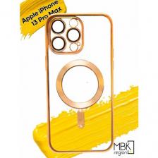 Чехол с MagSafe мягкий силикон с защитой камеры на Apple iPhone 13 Pro max золотой