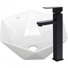 Комплект для ванной от BAUEDGE - современное и оригинальное решение для оснащения ванной комнаты. Раковина накладная на столешницу BAU Crystal 40х40, белая Раковина накладная устанавливается на столешницу, тумбочку или стол и в отличие от встраиваемой, не врезается в ее поверхность. Накладные раковины смотрятся очень оригинально и, при желании оборудовать ванную комнату в духе "Hi-tech", такой выбор будет беспроигрышным. Раковина выполнена из фарфора. Смеситель для раковины Fmark FS8111H предназначен для подачи горячей и холодной воды в ванных помещениях. Модель оснащена керамическим картриджем, обеспечивающим плавный ход рычага смесителя, контроль и точность при выборе напора и температуры воды. Изделие выполнено из нержавеющей стали, отличающейся прочностью, долговечностью и устойчивостью к перепадам температур.