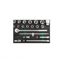 Набор головок и аксессуаров TOPTUL 3/4DR, 6-гранных, 19-50 мм, 20 предметов в мягком ложементе GVD2010