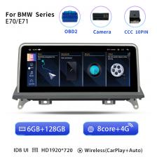 Автомобильный мультимедийный плеер Android 14, для BMW X5 E70 X6 E71 2007-2013, радиоэкран, оригинальный CCC CIC, навигация, аудио Carplay