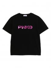 Pinko Kids футболка с рельефным логотипом, черный