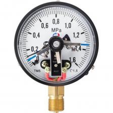 Манометр с электроконтактной приставкой предназначен для управления внешними электрическими цепями в схемах сигнализации, автоматики и блокировки технологических процессов при достижении заданного значения. Электроконтактная группа манометра снабжена указателями, осуществляющими настройку приставки на пороговое значение (значение уставки), а группа приставки механически связана со стрелкой показывающего прибора. При прохождении стрелкой значения уставки происходит замыкание или размыкание электрической цепи, в соответствии с типом приставки.