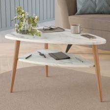 Столик журнальный «Трио mini», 695x500x418 мм, цвет белый мрамор