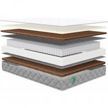 Матрас Sleeptek MAX Relax S500 200x200 см MSMRS500-200-200 расслабит тело и подарит спокойный и беззаботный сон. Благодаря массажному слою и ортопедическим наполнителям обеспечивается не только максимальное расслабление, но и правильная поддержка, необходимая для красоты и здоровья осанки. Две разные по мягкости и характеристикам спальные поверхности: умеренно мягкая с массажным эффектом и классическая сторона высокой жесткости. Независимый пружинный блок позволяет матрасу выдерживать нагрузку до 120 кг на спальное место за счет плавного распределения веса между всеми спиральными элементами. Ортопедическая поддержка формируется за счет правильной точечной подстройки пружинного блока под нагрузку и формы тела. Натуральный кокосовый слой усиливает работу пружин, удерживая спину в ее анатомически верном положении. Массажный слой выполнен из ортопедической пены специальной резки. Поверхности наполнители получила многочисленные бугорки, которые работают подобно пальцам массажиста, разминая мышцы и разгоняя кровь. Чехол матраса изготовлен из высококачественного трикотажа с мягкой фактурой. Для бурлета подобрана велюровая обивка глубокого стального оттенка. Чехол оснащен вшивными ручками для более удобной эксплуатации матраса. Изделие поставляется в скорченном виде.