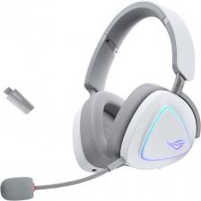 Беспроводные гарнитуры ASUS ROG DELTA II, 2.4GHz, Bluetooth,3.5mm, 315g, 20Hz~20kHz, RGB Lighting, Moonlight White [90YH03W0-BHUA10]