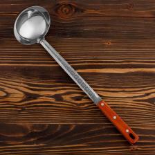 Поварешка для казана узбекская 42 см, диаметр 10 см с деревянной ручкой