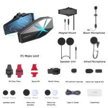 ASMAX F1 Bluetooth-домофон для мотоцикла, групповая связь на 10 гонщиков, голосовое управление, водонепроницаемость IP67, динамики Hi-Fi, BT 5.3 Совместное прослушивание музыки