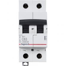 Выключатель автоматический двухполюсный RX3 4,5 кА C 63 А LEGRAND (419703), цена за 1 шт