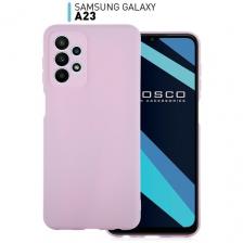 Матовый силиконовый чехол Rosco на Samsung Galaxy A23 (Самсунг Галакси А23), тонкий, сиреневый