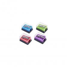 Точилка HATBER SCHOOL Пластиковая Цветная с контейнером-Ассорти 079569