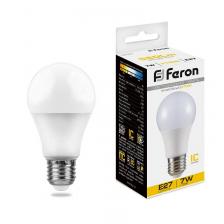Лампа светодиодная, (7W) 230V E27 2700K A60, LB-91, цена за 1 шт.