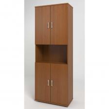 Шкаф высокий одна открытая полка 744х390х2046 (ШМ44+ДМ41_4) орех304 КМ6 КМ6.304 представляет собой функциональное решение для хранения в классическом стиле. Его размеры 744х390х2046 мм позволяют эффективно использовать пространство, а материал ЛДСП обеспечивает долговечность и устойчивость к внешним воздействиям. Изделие легко впишется в любой интерьер. Шкаф оснащен четырьмя дверями, что обеспечивает удобный доступ к содержимому, а одна открытая полка позволяет разместить часто используемые предметы.