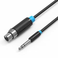 Кабель 6.3 мм Jack (m) - XLR (f), 1.5m Vention BBEBG