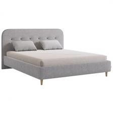 Кровать с основанием Лео 160х200 см Mebelson (ЛДСП,Ткань,Велюр/Серый,Графит) арт.KM1.6-19.2350