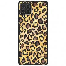 Матовый Soft Touch силиконовый чехол на Samsung Galaxy M32, Самсунг М32 с 3D принтом "Cheetah" черный