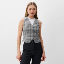 Жилет женский MINAKU: Casual Collection, клетка серая, размер 48