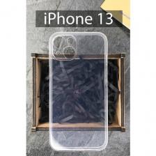 Силиконовый прозрачный чехол для iPhone 13 / Айфон 13 с защитой камеры