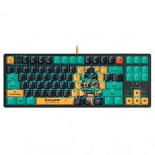 Клавиатура A4TECH Bloody AT87 Renegade, USB, черный зеленый