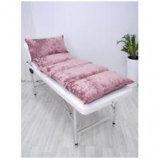 Матрас на кушетку для наращивания ресниц, матрац лешмейкера, анатомический, плюшевый, розовая пудра