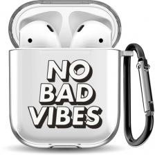 Силиконовый чехол для наушников Airpods 1/2 "No Bad Vibes"
