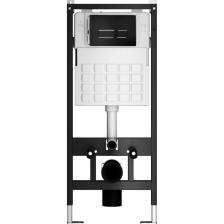 Система инсталляции WAVE в комплекте с двухрежимной кнопкой с пневматическим механизмом запуска смыва. Смыв осуществляется при помощи давления воздуха, поступающего по шлангам от кнопки смыва до сливного клапана. Кнопку пневматического смыва можно устанавливать не только в пределах инсталляции, но и в некотором радиусе от нее. Монтажная рама выполнена из стального профиля. Порошковое покрытие повышает антикоррозионную стойкость, при этом является экологически безопасным. Надежная конструкция гарантирует длительную эксплуатацию всей системы. монтажная рама с порошковым покрытием расчетная нагрузка 450 кг регулируемая высота монтажа межосевое расстояние под шпильки для подвеса унитаза 180 и 230 мм толщина бачка 80 мм минимальная глубина установки механизм регулируемого двойного смыва: полный (6 л) и эконом режим (3 л) полный комплект подключения наличие звукоизоляционной компенсирующей пластины совместимость со всеми видами подвесных унитазов