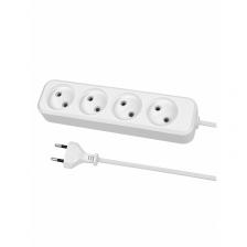 Удлинитель 4 гнезда, 7 метров, б/з, 10 А, 2300 Вт, белый, НАРОДНЫЙ У-42016 (Ун 420-0001), цена за 1 шт
