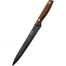 - одним из ключевых преимуществ данных ножей является конструкция «Фултанг». Ножи фултанги считаются самыми прочными и долговечными. Они могут выдерживать большие, в том числе ударные, нагрузки. -для ножей используется нержавеющая сталь 3Cr13, в которой содержание легирующих элементов придаёт ему твёрдость и прочность. - клинки из этой стали отличаются хорошей коррозийной устойчивостью, легко поддаются заточке достаточно простого точильного камня или мусата. - Лезвие ножей имеет стойкое покрытие PEARL, которое уменьшает контакт продуктов со сталью, предотвращая процесс окисления. - ручка из ударопрочного ABS-пластика позволяет не только уверенно держать нож в руке, но и сделать его использование максимально комфортным.