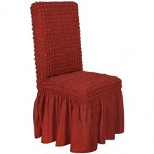 Чехол Venera на стул с оборкой, терракот, 1 шт.