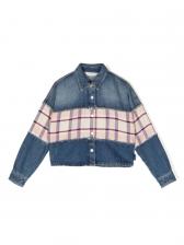 Palm Angels Kids джинсовая рубашка в клетку, синий