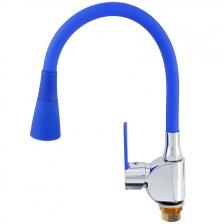 Смеситель сборный для кухни с гибким изливом Potato (Потато) P59238х12 хром/синий